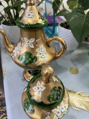 Çay dəstləri və servizlər: Çay dəsti, rəng - Yaşıl, Bohemia, 6 nəfərlik, Çexiya — 2