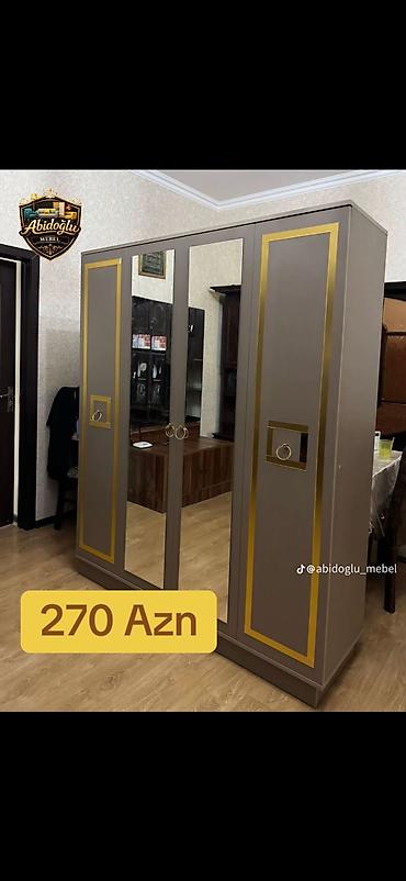 ağ qapı: Ağ rəngdə çox bölməli geyim dolabları 1) Model 1 - Ölçü: 200 × 160 × — 9