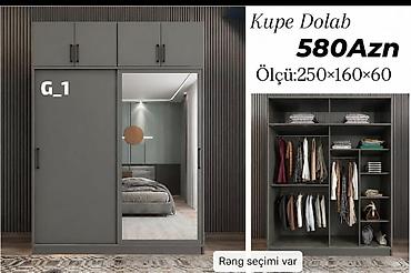 zal ucun mebel: Kupe dolab – model G_1 - Ölçü: 250 × 160 × 60 sm - Qiymət: 580 AZN - — 1