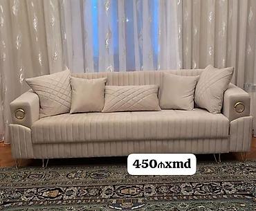 Диваны: Bej rəngli, modern dizaynlı divan - Parça: Yumşaq, toxuması incə və — 1
