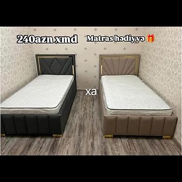 mebel evi: Tək nəfərlik yumşaq başlıqlı çarpayılar - Ölçü: tək nəfərlik — 1