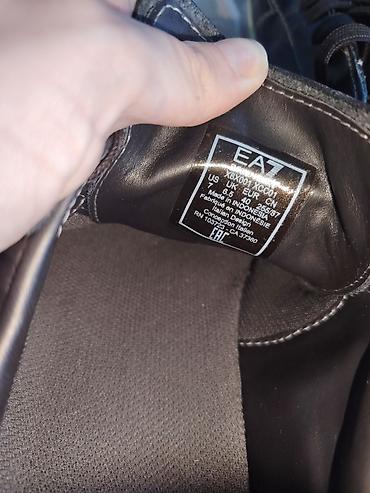 esd papuce: Emporio Armani muške patike – kožne, tamno sive/ugljen nijanse sa — 5