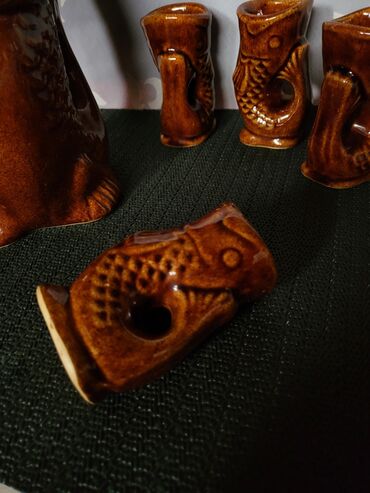 Čaše: Komplet nov za pice rucni rad 60te.Poljska. Komplet braon,rucni — 11