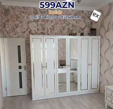 dekor odun: Dolab – 599 AZN Ölçülər: Dərinlik 47 sm × Hündürlük 200 sm × En 240 — 1