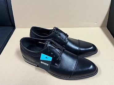 Cipele: Muške elegantne cipele – crne, sa pertlama - Model: klasične — 1