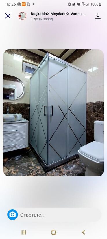 Duş kabinaları, arakəsmələr: Yeni Üstü açıq kabina, Künc üçün, Pulsuz çatdırılma — 5