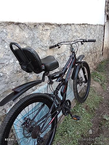Велосипеды: Velosiped – dağ/şəhər tipli, 26" təkərlər, ikili amortizasiya (ön — 1