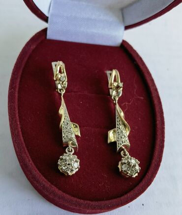 золото изделия: Серьги-- подвески золотые с бриллиантами Золото-- 750 пробы Страна