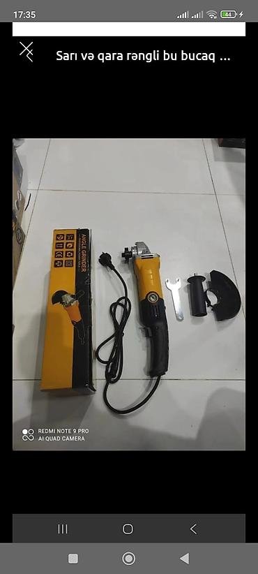 cilalama aparatı: Məhsul: Elektrik bucaq dəzgahı (Angle Grinder) Rəng: sarı-qara — 1