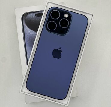 Apple iPhone: IPhone 15 Pro Max, Б/у, 256 ГБ, Blue Titanium, Зарядное устройство, Защитное стекло, Чехол, 99 %