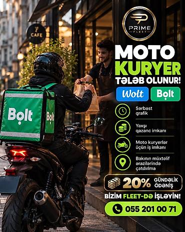 taksi byd: Moto-kuryer tələb olunur, Gündəlik ödəniş, Təcrübəsiz — 1