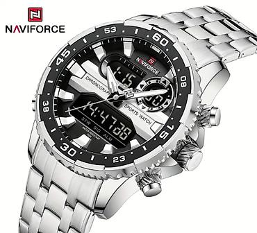 dini saat: NAVIFORCE kişi saatı – analoq+rəqəmsal hibrid idman xronoqrafı — 1