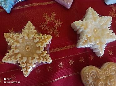 Новогодние фигуры: Набор декоративных фигур из гипса/полимерной массы, ручная роспись. - — 6