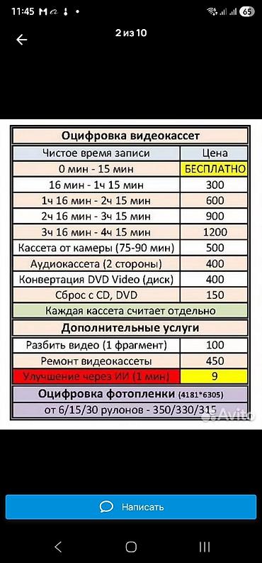 видео касета: Оцифровка кассет 250сом/1час mpeg2 — 2