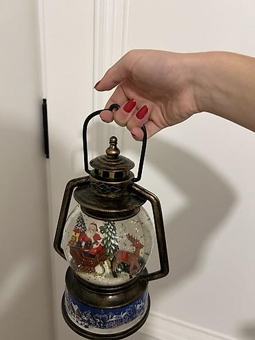 advent calendar satışı: Vintage üslubunda Yeni il dekoru – fənər formalı qar kürəsi - Dizayn — 1