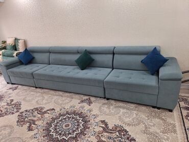 продажа мягкой мебели: Прямой диван, цвет - Серый, Б/у