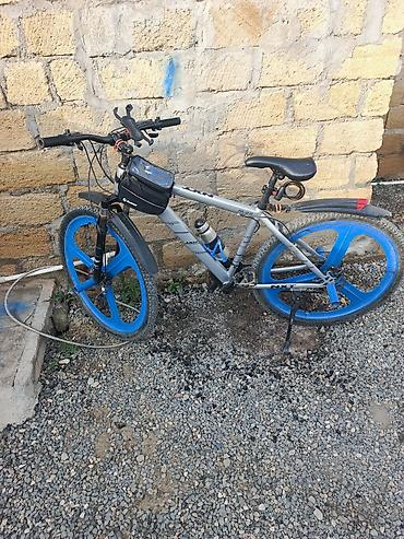velosiped grand: Velosiped – dağ/şosse tipli hibrid - Rəng: gümüşü gövdə, mavi təkər — 1