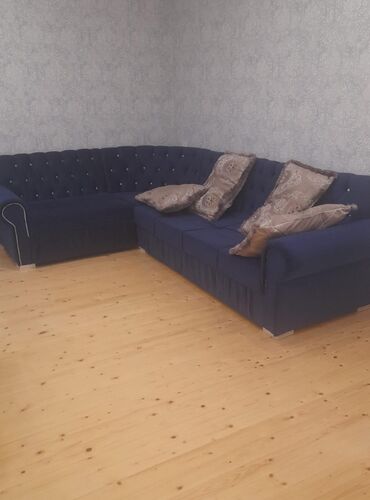 Mebel: Künc divan, Açılan, Bazasız, Vеlur parça, Çatdırılma yoxdur