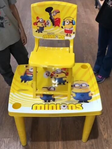 Yemək masaları, oturacaqları: Uşaq oturacağı + qabaq stolu — ev və mətbəx üçün ideal dəst Stol stul — 4