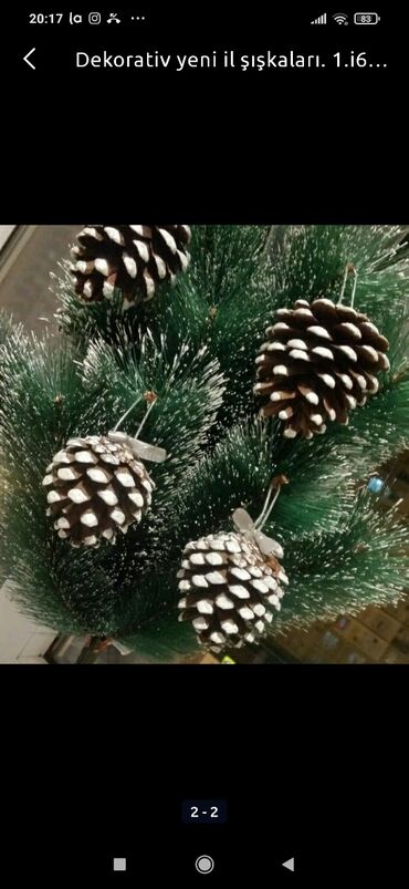 ad gunu ucun evin bezedilmesi: Yolka bəzəyi. Biri 70 q