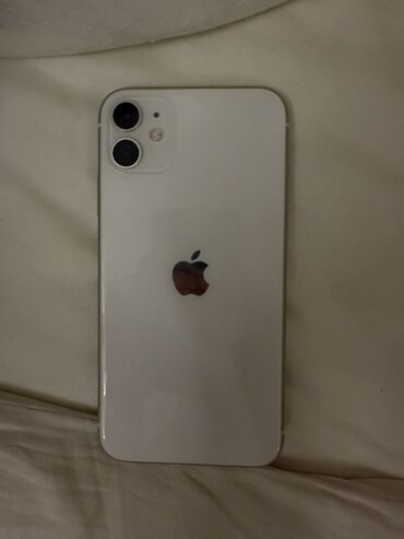 купить бу телефон дешево: IPhone 11, Колдонулган, 128 ГБ, Ак, Коргоочу айнек, Каптама, 76 %