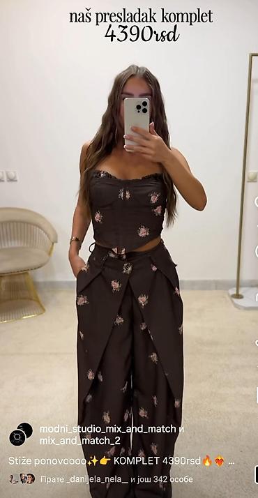calcedonia helanke: Damski komplet – korzet top + pantalone sa širokim nogavicama NOVOOO - — 2