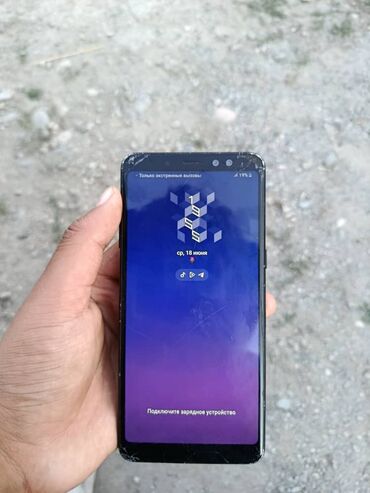 скупка мобильных телефонов на запчасти: Samsung Galaxy A8 Plus 2018, Б/у, 32 ГБ, цвет - Черный, 2 SIM