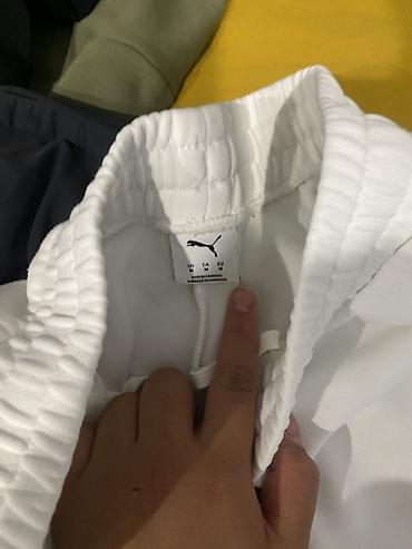 штаны с карманами: Спортивные брюки Puma оригинал - Цвет: белый с серыми вставками по — 3