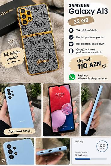 replika telefonlar: Samsung Galaxy A13, 32 GB, rəng - Mavi, Barmaq izi — 1