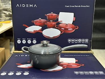 галоген: Набор чугунной посуды AIDEMA — Cast Iron Dutch Oven Set. Состав — 5