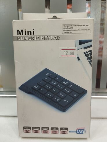 simsiz klaviatura: Kompakt və yüngül dizaynlı mini rəqəmsal klaviatura. USB interfeysi