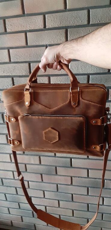 Noutbuklar üçün örtük və çantalar: Natural dəri portfel Dəri Portfel 100% Əl işi təbii Dəri çanta. Təbii — 13