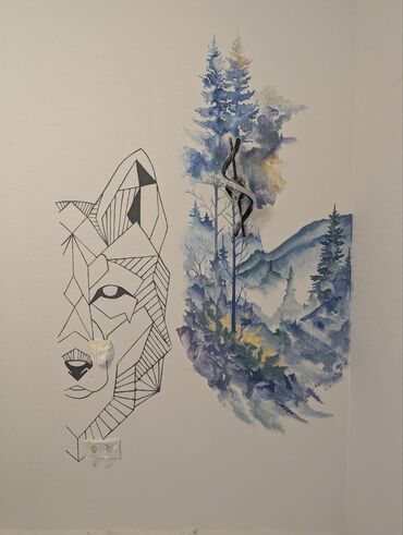 Süni güllər: Divar rəsimlərinin çəkilməsi🎨 Qiymət rəsmə və onun ölçüsünə uyğun