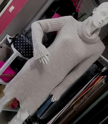 Haljine: Pleteni džemper-haljina sa rol kragnom - Model: ravnog kroja, do — 7