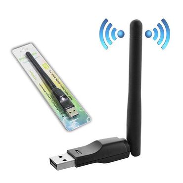 Запчасти и аксессуары для бытовой техники: Wi-Fi адаптер для ПК (MTK-7601), USB 2.0, с поворотной антенной
