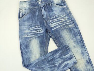 jeansy chino: Spodnie jeansowe, 11 lat, 134/140, stan - Dobry