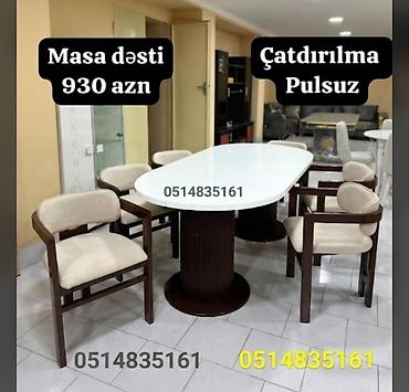 Qonaq otağı üçün, Yeni, Açılmayan, Oval masa, 6 stul lalafo.az -da Qonaq otağı üçün, Yeni, Açılmayan, Oval masa, 6 stul
