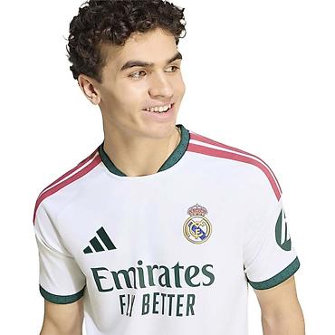 реал форма: Мужская футболка, S, M, L, Adidas, Новый, цвет - Белый, Платная доставка — 3