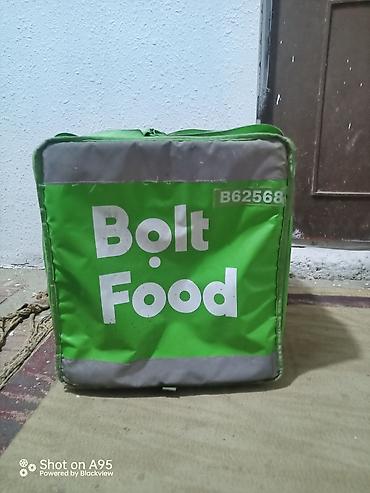 usta cantasi: Bolt Food termo çatdırılma çantası - Rəng: yaşıl, reflektor zolaqlı - — 1