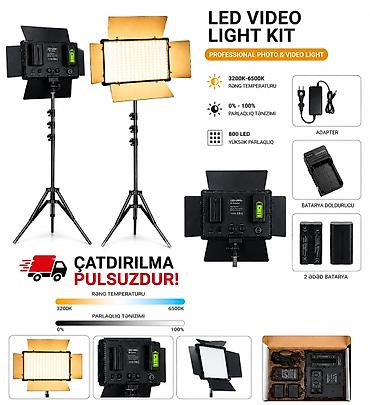 led fener: ✅800 U ✅led rgb işiq tripod ✅i̇dare etme pultu var ✅ professional foto — 1