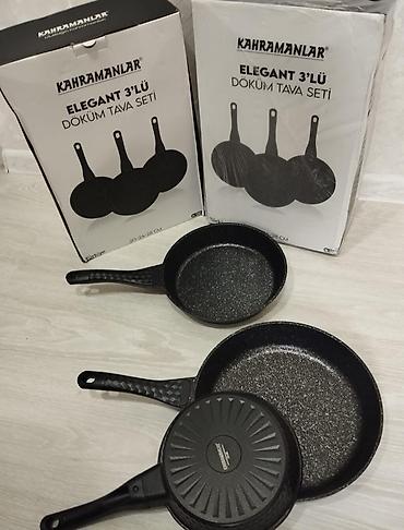 tava dəsti: Tava, rəng - Qara, Qranit, 28 sm, Türkiyə — 1