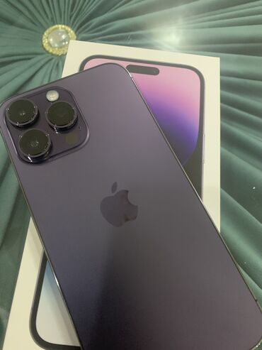 iphone 14 pro max dubai qiymeti: IPhone 14 Pro Max, 256 GB, Deep Purple, Face ID, Barmaq izi, Sənədlərlə