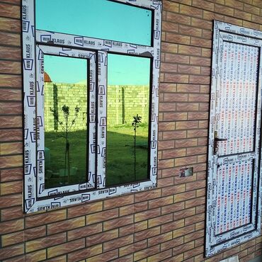 Plastik pəncərələr: Yeni İkiqat şüşə paketi Plastik pəncərə, Еni: 100 sm, Uzunluğu: 100 sm — 5