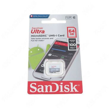 карты памяти: Карта памяти micro SDHC 64 Gb Sandisk Ultra Class 10 UHS-I (100/10