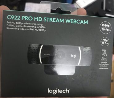 Veb-kameralar: Salam. Logitech C922 PRO HD STREAM. Məhsul yenidir. Sadəcə qutusu