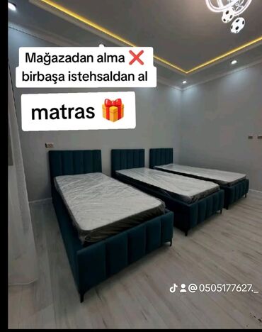 Çarpayılar: Yeni, Təknəfərlik çarpayı, Bazalı, Matras ilə, Azərbaycan — 13