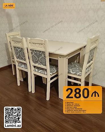 Masa dəsti – 6 stullu - Ölçülər: masa 90 × 160 sm - Mexanizm