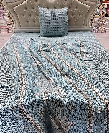 bed sheets: Постельное белье из хлопка 100% с разноцветными принтами Полуторки — 5