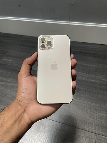 IPhone 12 Pro, Б/у, 128 ГБ, Золотой, Зарядное устройство, Защитное стекло, Чехол, 87 %