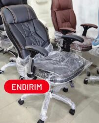 Ofis və oyun kresloları: Yeni, Təkərli, Qolları tənzimlənir, Dəri — 11